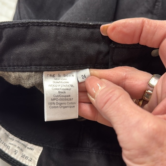 Rag & Bone Black Tapered Leg Slim Boyfriend Jeans Size 24 - Picture 6 of 15